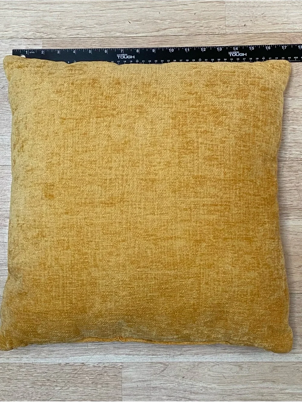 Velvet Throw Pillows Mustard Yellow Textured Square Silhouette Approx 17 x 17 In